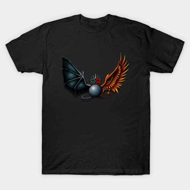 Dragon-Phoenix Ball Tattoo T-Shirt by Draconx